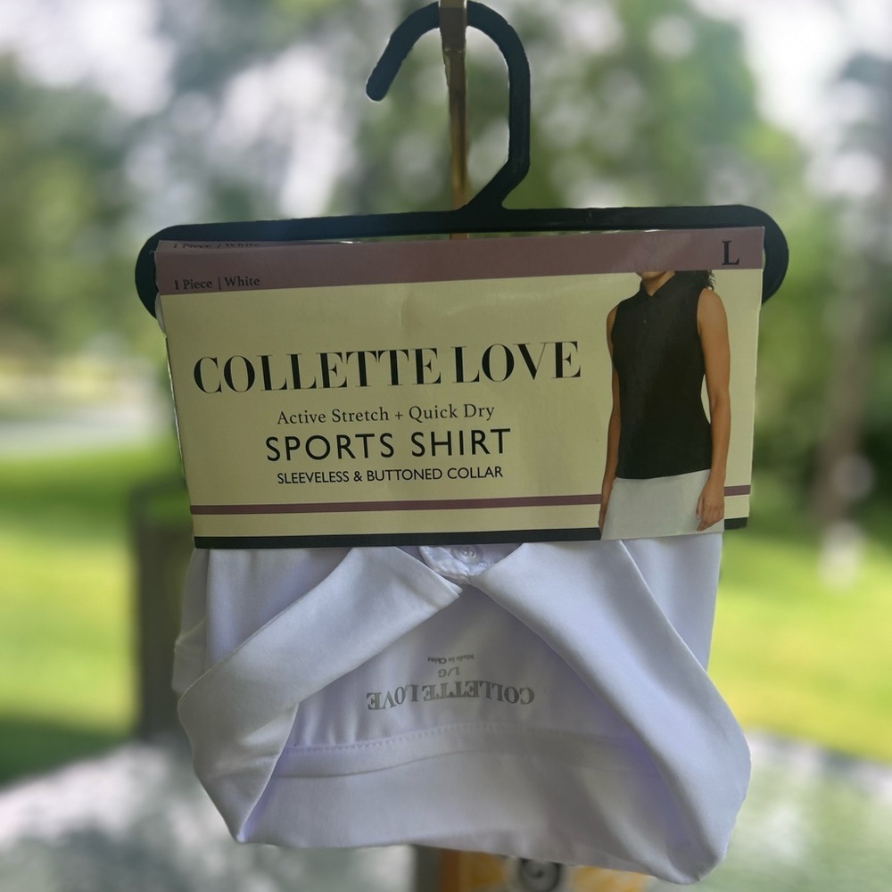 ❤️NWT-Collette Love sleeveless White Sports Shirt